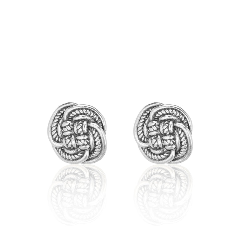 Basketweave Stud Earrings Sterling Silver - Danny Newfeld Collection