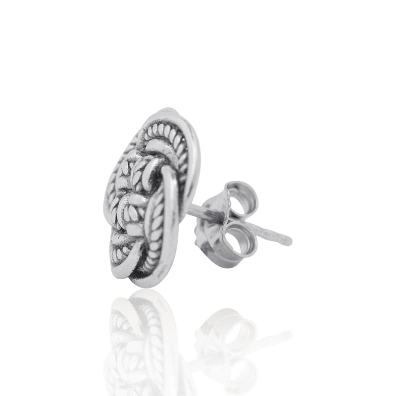 Basketweave Stud Earrings Sterling Silver - Danny Newfeld Collection