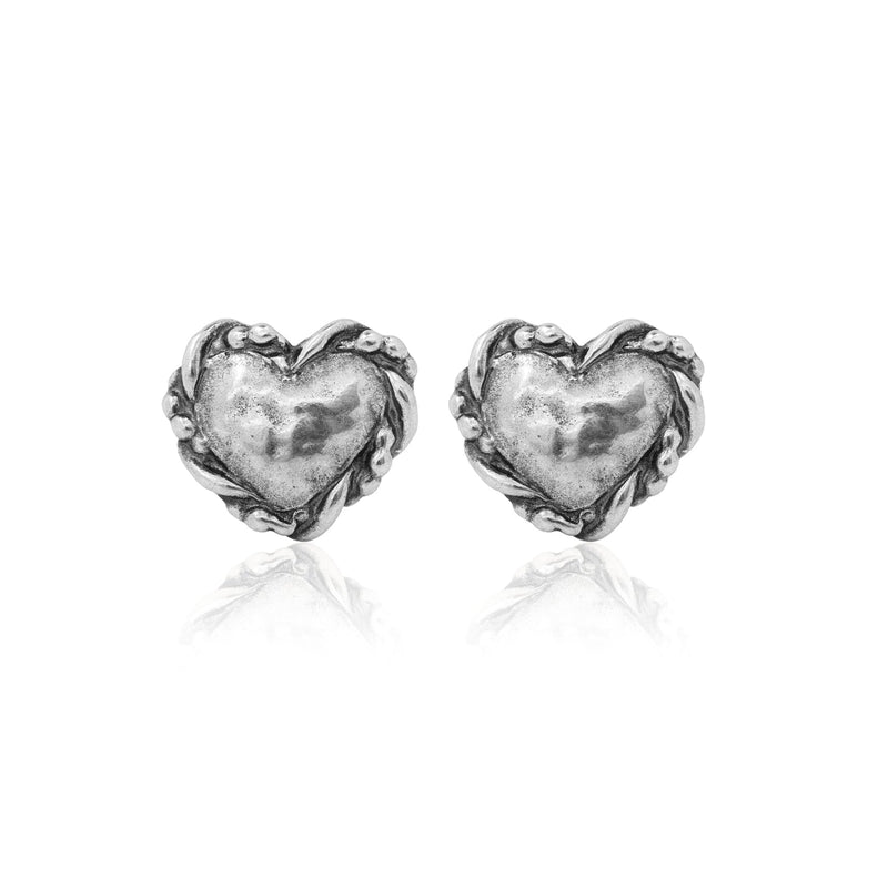 Heart Stud Earrings Sterling Silver - Danny Newfeld Collection