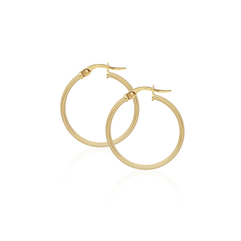 Solid Gold Knife Edge Hoop Earrings