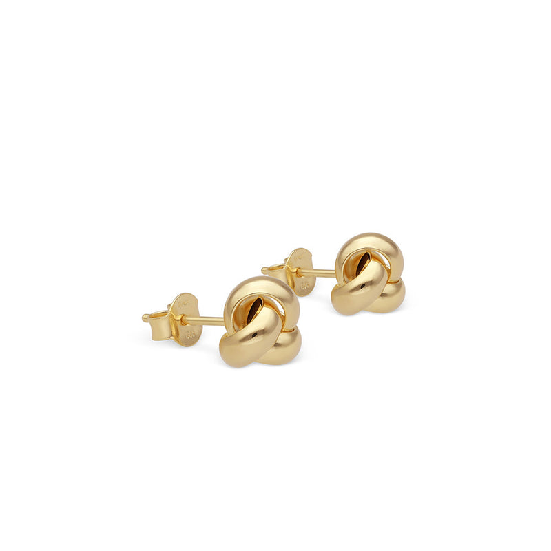 14K Solid Gold Knot Stud Earrings