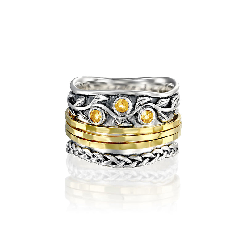 Gemstone Spinner Ring with 14K Yellow Gold Plating – dannynewfeldjewelry