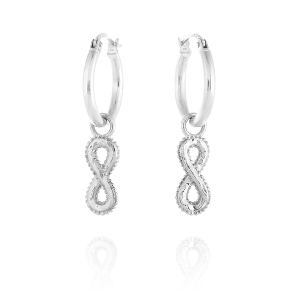 INFINITY Charm Hoop Earrings - Danny Newfeld Collection