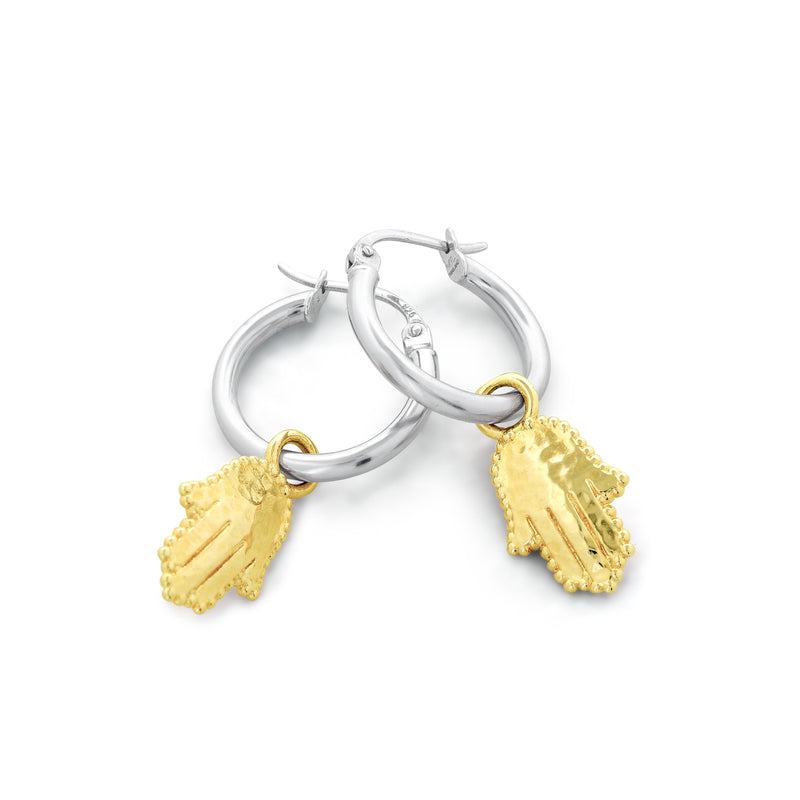 Hamsa Charm Hoop Earrings - Danny Newfeld Collection