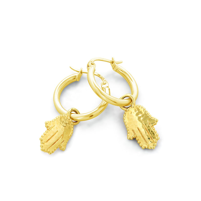 Hamsa Charm Hoop Earrings - Danny Newfeld Collection