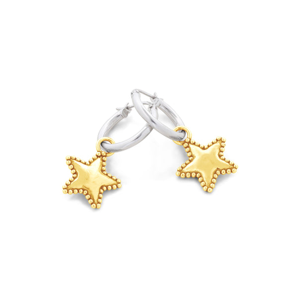 Star Charm Hoop Earrings - Danny Newfeld Collection