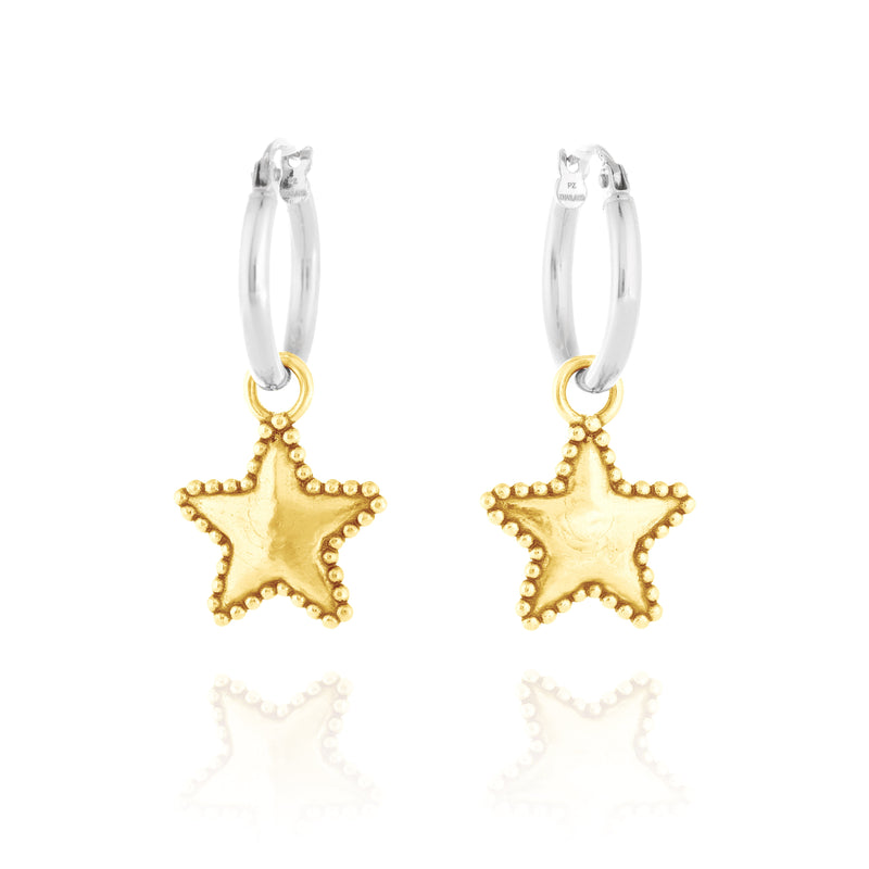 Star Charm Hoop Earrings - Danny Newfeld Collection
