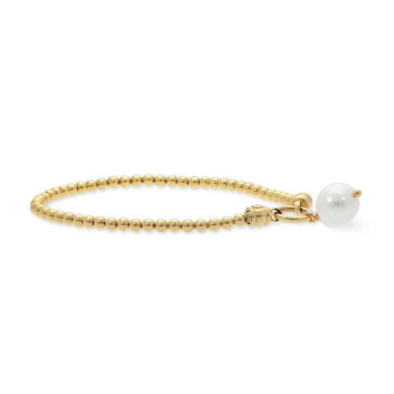 Pearl Charm Stretch Bracelet Gold Plated
