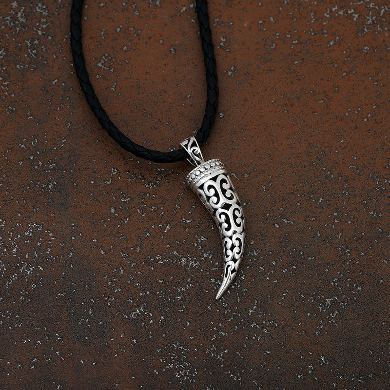 Men's Sterling Silver Filigree Tusk Necklace - dannynewfeld