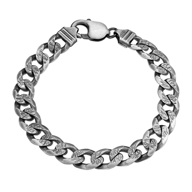 Men's Sterling Silver Gunmetal Chain Bracelet - dannynewfeld