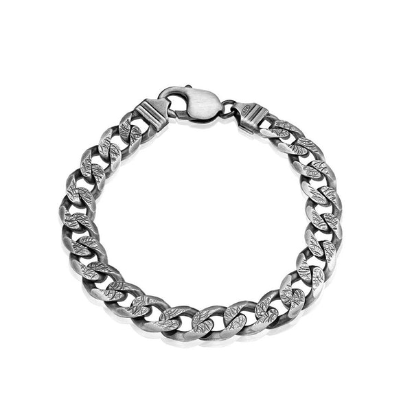Men's Sterling Silver Gunmetal Chain Bracelet - dannynewfeld