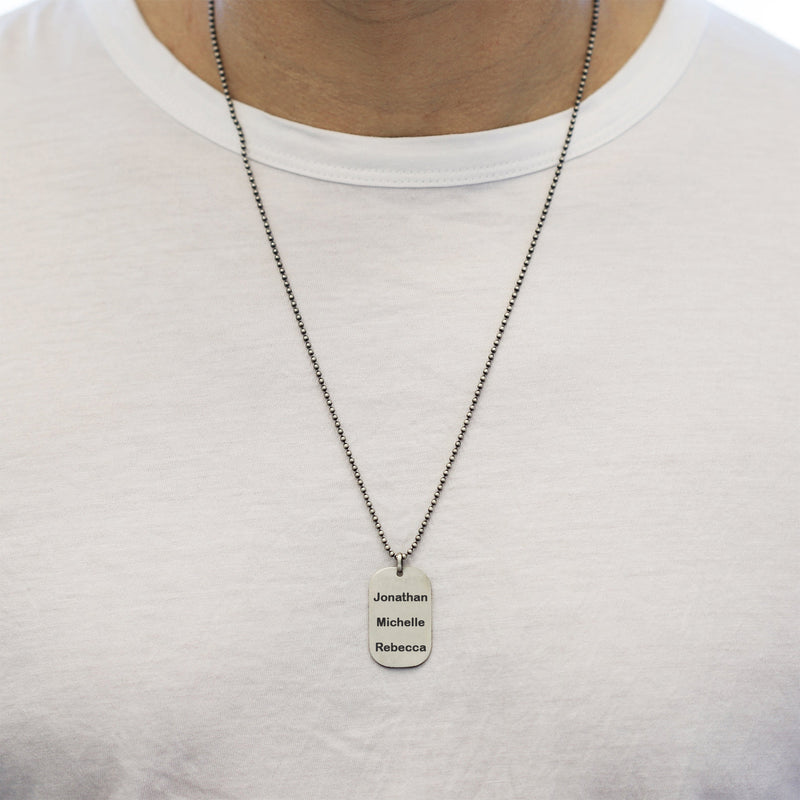 Men's Engravable Tag Pendant Necklace