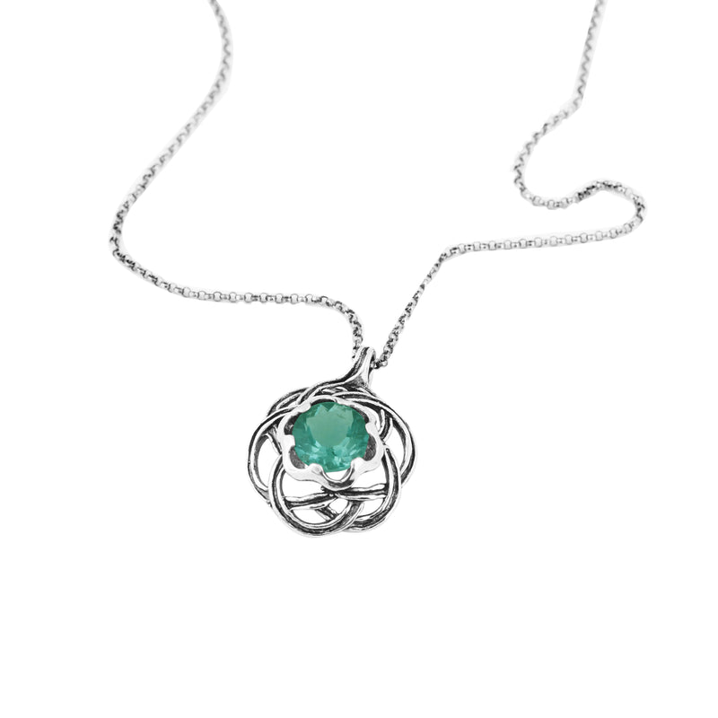 Fluorite Pendant Necklace Sterling Silver - dannynewfeld