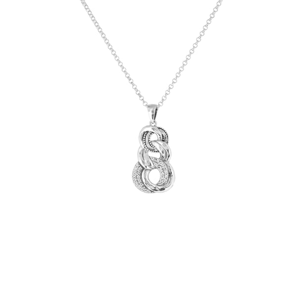 Triple Infinity Necklace with Cubic Zirconia Gemstones - dannynewfeld