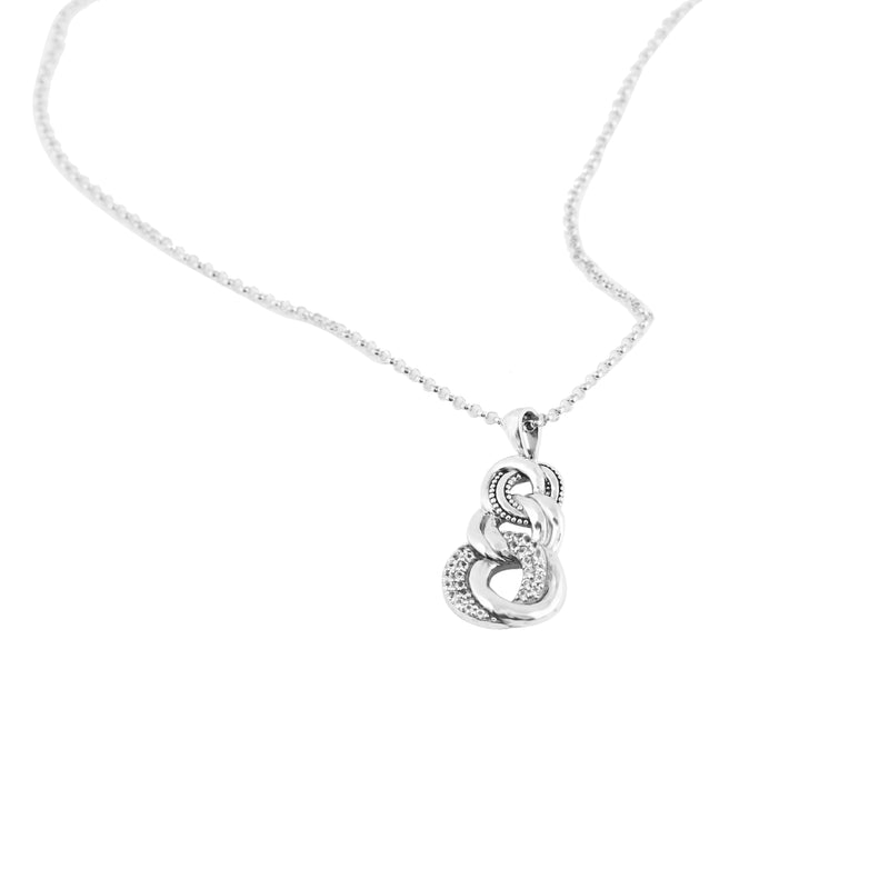 Triple Infinity Necklace with Cubic Zirconia Gemstones - dannynewfeld
