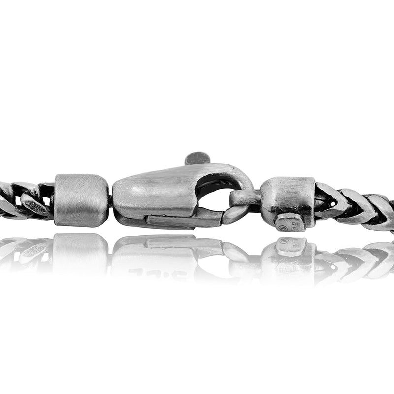 Men's Sterling Silver Herringbone Gun Metal Bracelet - dannynewfeld