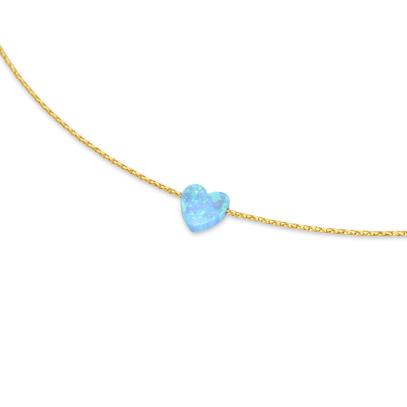 Solid Gold Necklace with Opal Motif