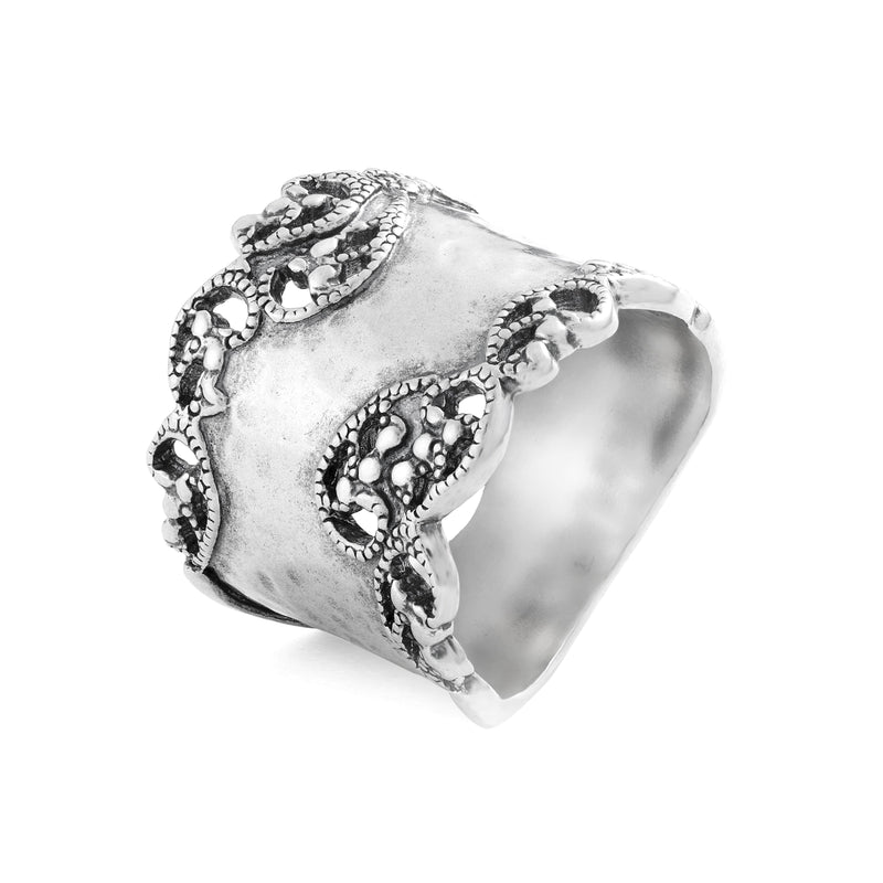 Hammered Filigree Ring Sterling Silver - Danny Newfeld Collection