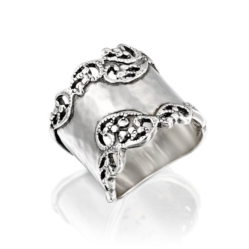 Hammered Filigree Ring Sterling Silver - Danny Newfeld Collection
