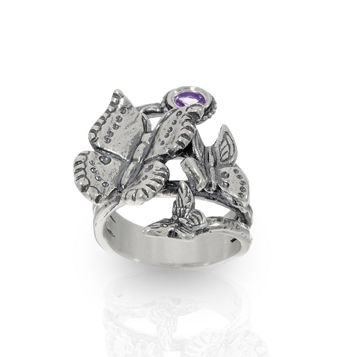 Gemstone Bypass Butterfly Ring Sterling Silver - Danny Newfeld Collection
