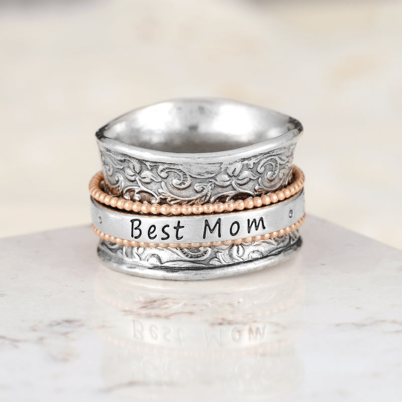 "BEST MOM" Spinner Ring Sterling Silver - Danny Newfeld Collection