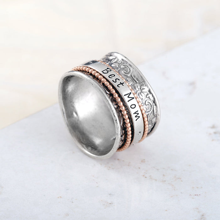 Danny Newfeld Jewelry Engraved Mom spinner ring
