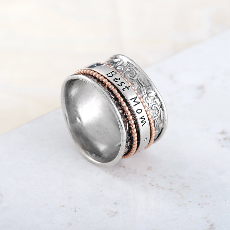 "BEST MOM" Spinner Ring Sterling Silver - Danny Newfeld Collection