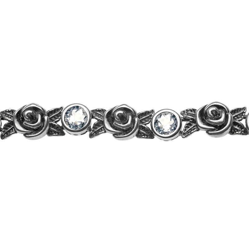 Rose and Gemstone Tennis Bracelet