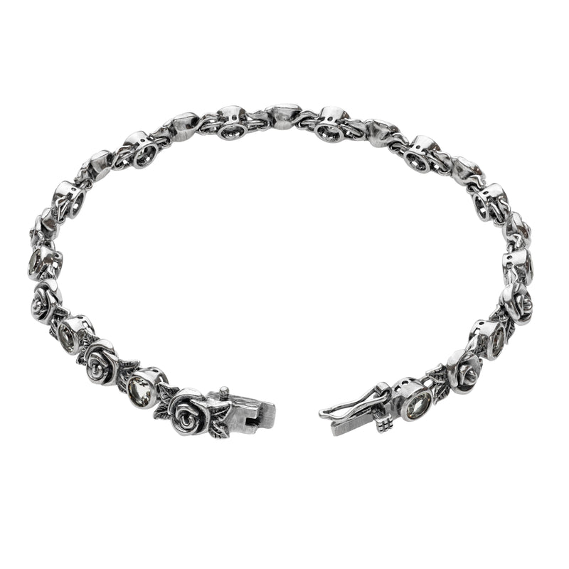 Rose and Gemstone Tennis Bracelet