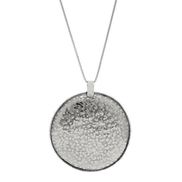 Hammered Circle Pendant Necklace