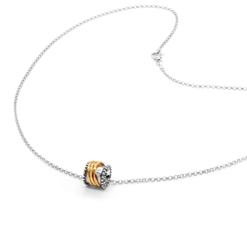 Set of Spinner Ring and Necklace with 3 Spinners