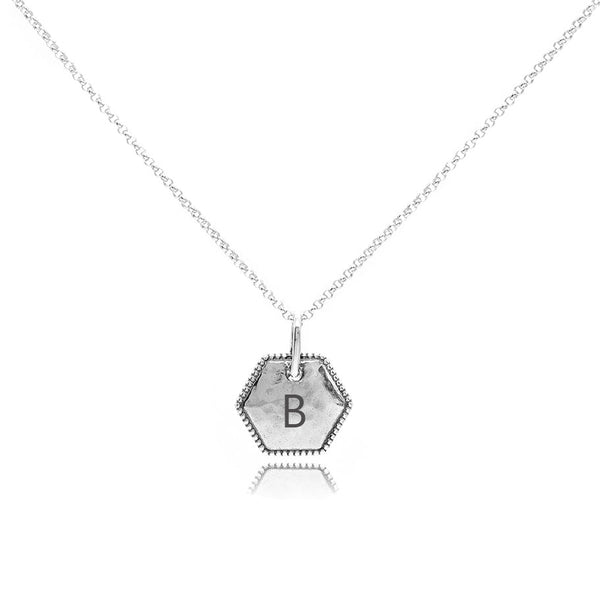 Engravable Hexagon Pendant Necklace