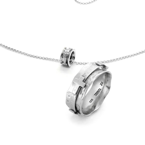 Cross Spinner Ring and Necklace