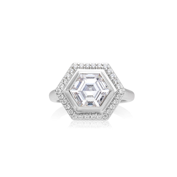 Gemstones Hexagon Ring