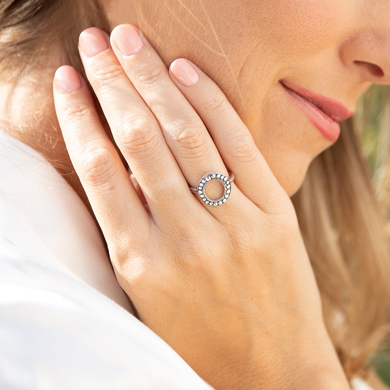 Beaded Oval Ring