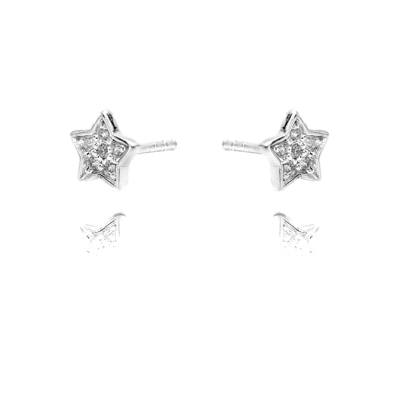 Star Stud Earrings with Cubic Zirconia Gemstones