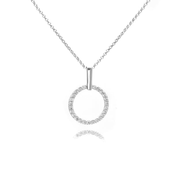 Circle Pendant Necklace with Gemstones