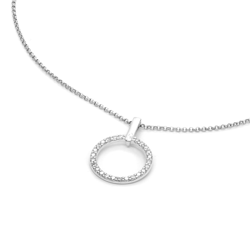 Circle Pendant Necklace with Gemstones