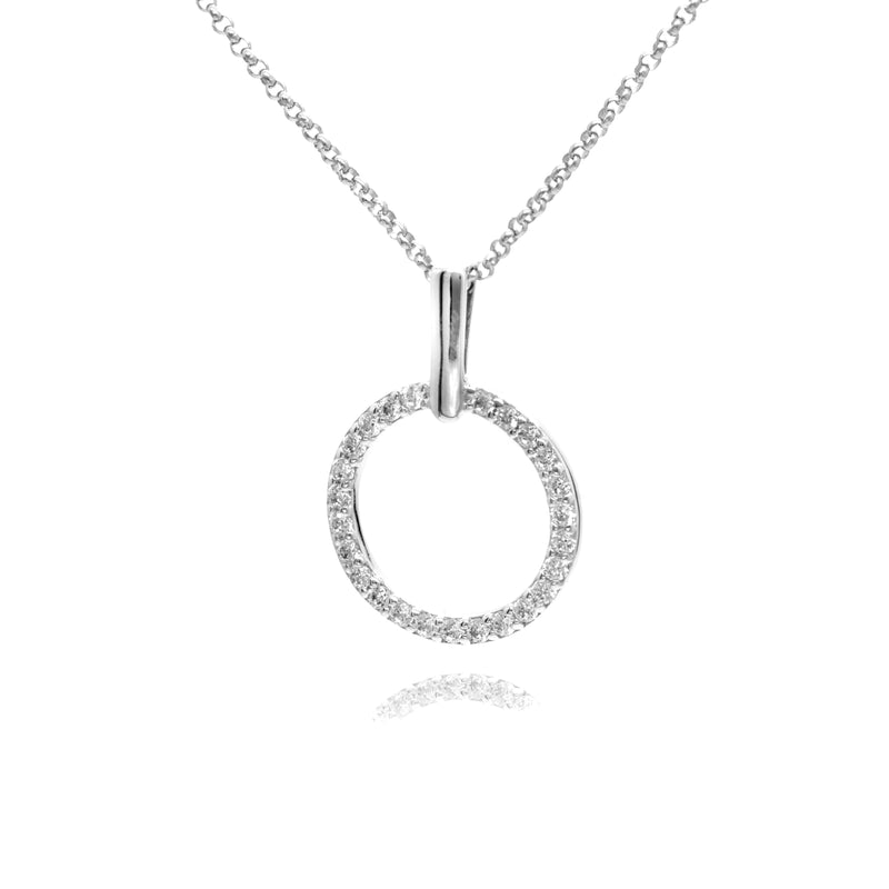 Circle Pendant Necklace with Gemstones