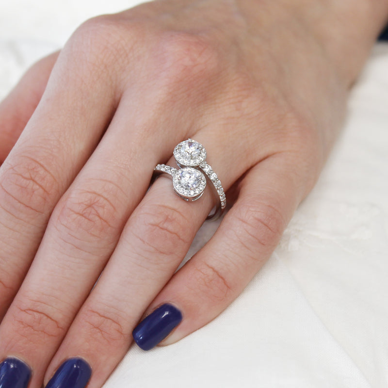 Gemstone Bypass Round Ring