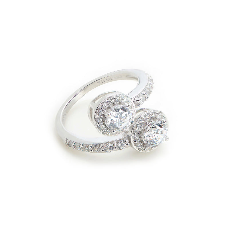 Gemstone Bypass Round Ring
