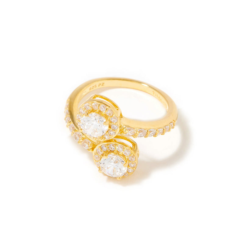 Gemstone Bypass Round Ring