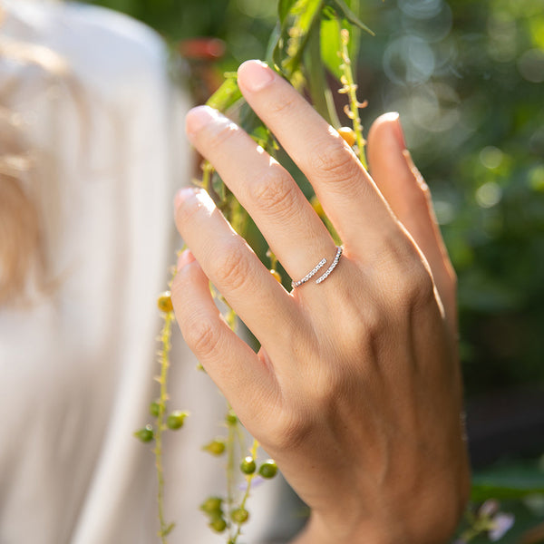 Gemstones Open Twist Ring