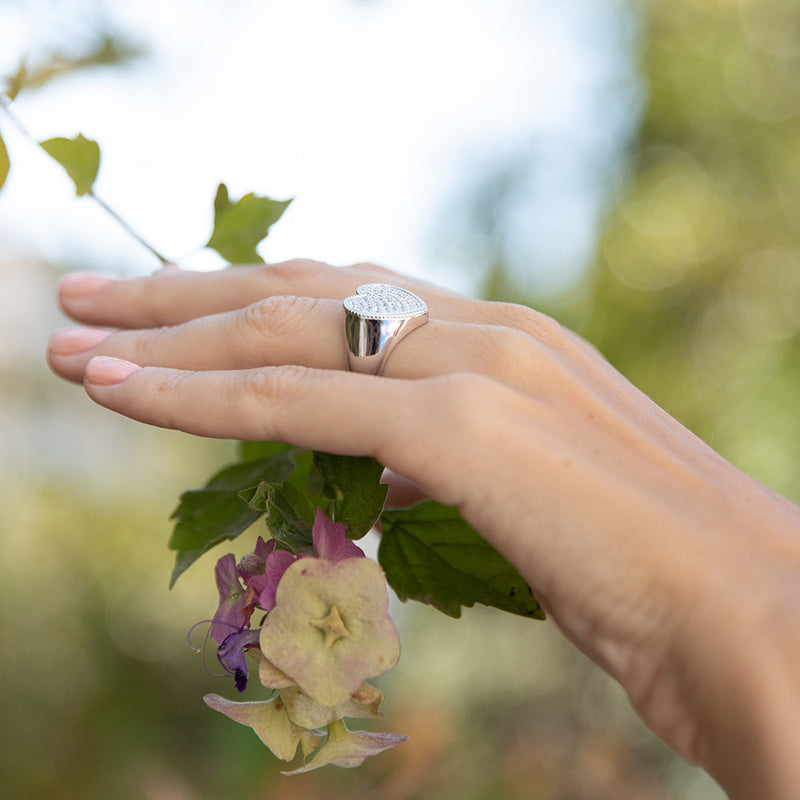Gemstones Heart Signet Ring