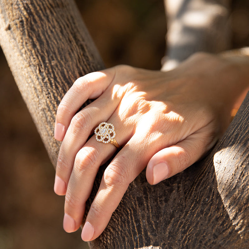 Gemstones Flower Ring