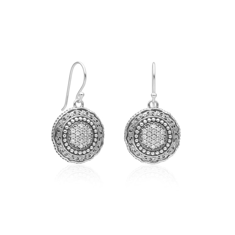 Gemstones Floral Lace Earrings
