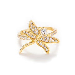 Gemstones Pave Dragonfly Ring