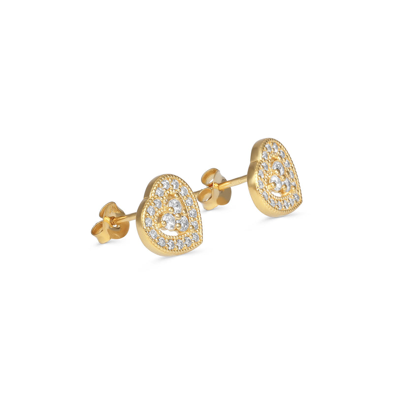 Heart Gemstone Stud Earrings