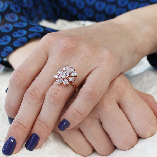 Gemstone Flower Ring