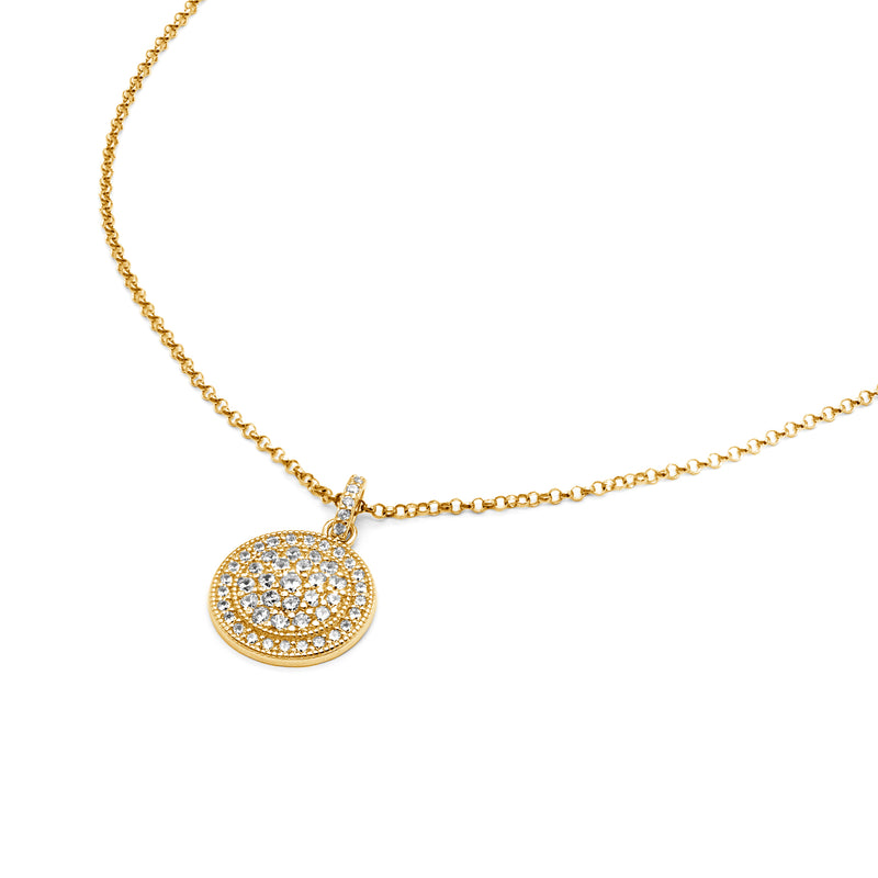 Gemstone Round Pendant Necklace